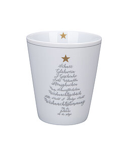 Krasilnikoff Mug Happy Mug White with Heart Gold Coffee Mug 250 ml Mug